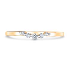 Papyrus 1/10ctw Diamond Curved Yellow Gold Ring