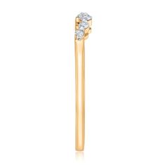 Papyrus 1/10ctw Diamond Curved Yellow Gold Ring