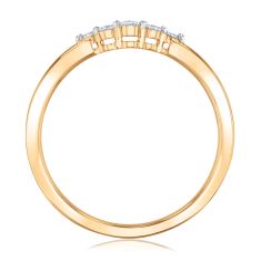 Papyrus 1/10ctw Diamond Curved Yellow Gold Ring