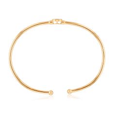 Papyrus 1/10ctw Diamond Yellow Gold Round Station Bangle Bracelet