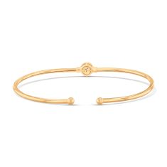 Papyrus 1/10ctw Diamond Yellow Gold Round Station Bangle Bracelet