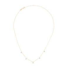 Papyrus 1/10ctw Diamond Yellow Gold Square Station Necklace