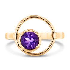 Papyrus Amethyst Yellow Gold Circle Ring