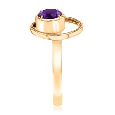 Papyrus Amethyst Yellow Gold Circle Ring