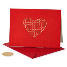 Papyrus Embroidered Heart Greeting Card