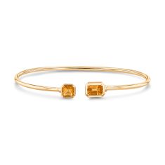 Papyrus Light Citrine and Dark Citrine Yellow Gold Cuff Bracelet