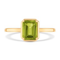Papyrus Octagon Peridot Yellow Gold Ring