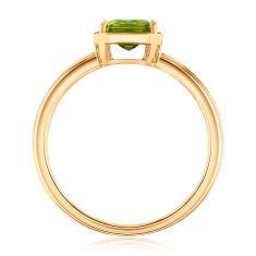 Papyrus Octagon Peridot Yellow Gold Ring