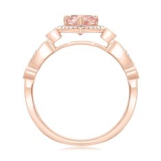 Pear Morganite 1/5ctw Diamond Rose Gold Engagement and Wedding Ring Bridal Set | Glow Collection