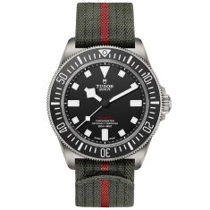 Pelagos FXD Black Matte Dial Green and Red Fabric Strap Watch | 42mm | M25717N-0001