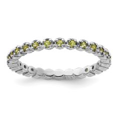 Peridot Sterling Silver Stackable Eternity Ring