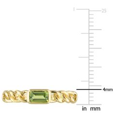 Peridot Yellow Gold Chain Link Stackable Ring