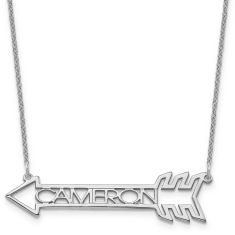 Personalized Arrow Name Plate Necklace