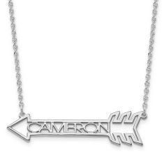Personalized Arrow Name Plate Necklace
