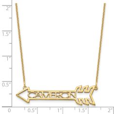 Personalized Arrow Name Plate Necklace