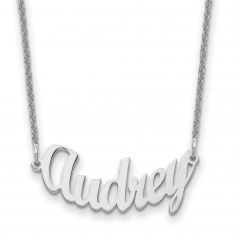 Personalized Curved Script Font Name Plate Necklace
