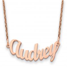 Personalized Curved Script Font Name Plate Necklace