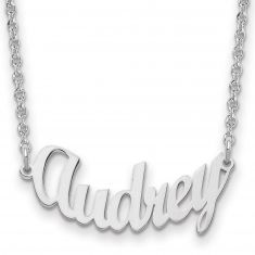 Personalized Curved Script Font Name Plate Necklace