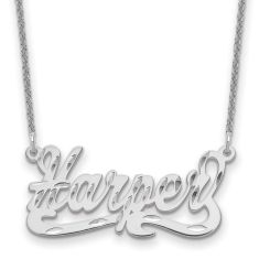 Personalized Diamond-Cut Name Plate Necklace