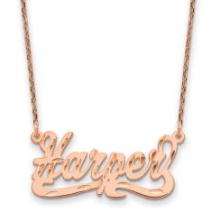 Personalized Diamond-Cut Name Plate Necklace