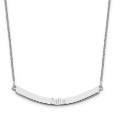 Personalized Engraved Curved Bar Necklace