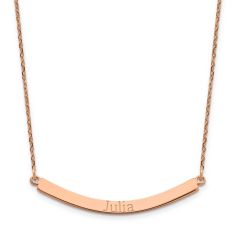 Personalized Engraved Curved Bar Necklace