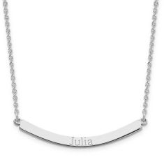 Personalized Engraved Curved Bar Necklace