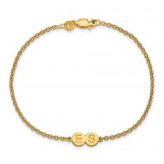 Personalized Engraved Double Initial Circle Bracelet