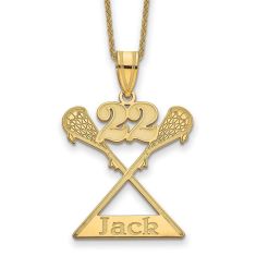 Personalized Lacrosse Name and Sports Number Pendant Necklace