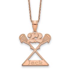 Personalized Lacrosse Name and Sports Number Pendant Necklace