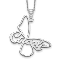 Personalized Large Butterfly with Name Pendant Necklace