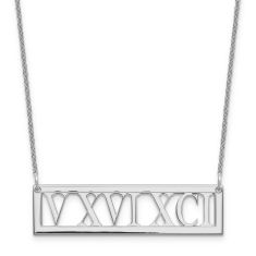 Personalized Roman Numeral Bar Necklace