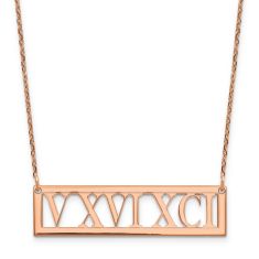 Personalized Roman Numeral Bar Necklace