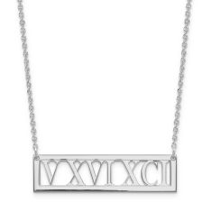 Personalized Roman Numeral Bar Necklace
