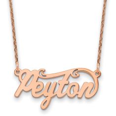 Personalized Scroll Name Plate Necklace