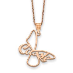 Personalized Small Butterfly with Name Pendant Necklace