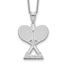 Personalized Tennis Rackets Name Pendant Necklace