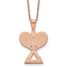 Personalized Tennis Rackets Name Pendant Necklace