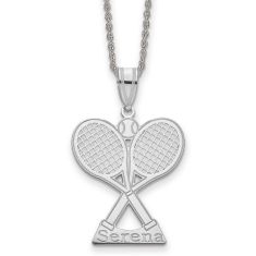 Personalized Tennis Rackets Name Pendant Necklace