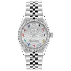 Philipp Plein Date Superlative Arabic Crystal Accent and Stainless Steel Bracelet Watch | 34mm | PWYAA0723