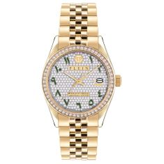 Philipp Plein Date Superlative Crystal Accent and Ion-Plated Yellow Gold Bracelet Watch | 38mm | PW2BA0223