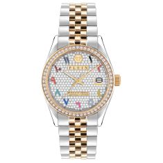 Philipp Plein Date Superlative Crystal Accent and Two-Tone Bracelet Watch | 38mm | PW2BA0123