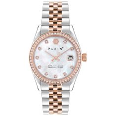 Philipp Plein Date Superlative Crystal Accent and Two-Tone Bracelet Watch | 34mm | PWYAA0223