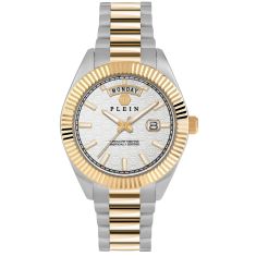 Philipp Plein Date Superlative Silver Guilloche Dial Stainless Steel Bracelet Watch 42mm - PWPNA0324