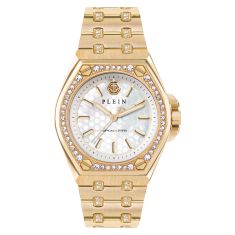 Philipp Plein Extreme Crystal Accent and Ion-Plated Yellow Gold Bracelet Watch | 38mm | PWJAA1223