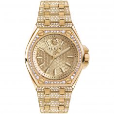 Philipp Plein Extreme Crystal Accents and Ion-Plated Yellow Gold Bracelet Watch | 38mm | PWJAA0822