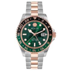 Versace Greca Time GMT Green Dial Two-Tone Stainless Steel Bracelet Watch |  41mm | VE7C00623 | REEDS Jewelers