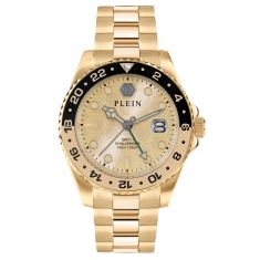 Philipp Plein GMT-I Challenger Ion-Plated Yellow Gold Bracelet Watch | 44mm | PWYBA0423