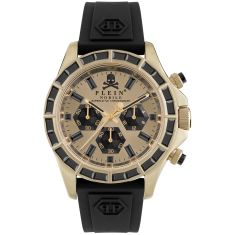 Philipp Plein Nobile Racing Black Crystal Accent and Black Silicone Strap Watch | 43mm | PWVAA0223