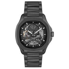 Philipp Plein Skeleton Spectre Automatic Black Ion-Plated Bracelet Watch | 42mm | PWRAA0423